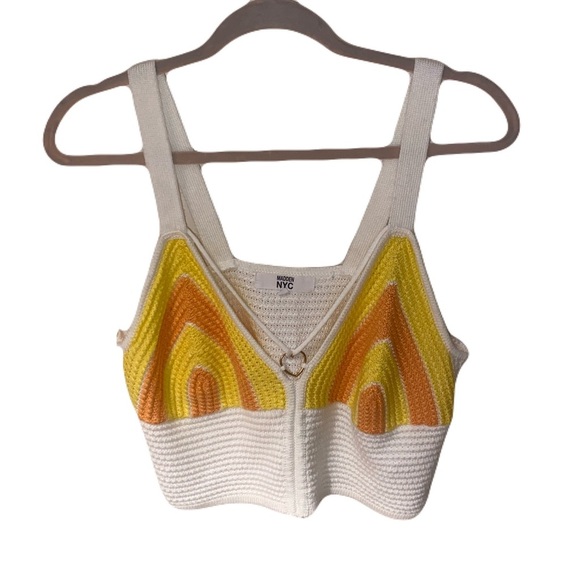 Madden NYC Heart Ring Crochet Top Junior Plus Size 2XL Cropped Festival Boho - Picture 3 of 5